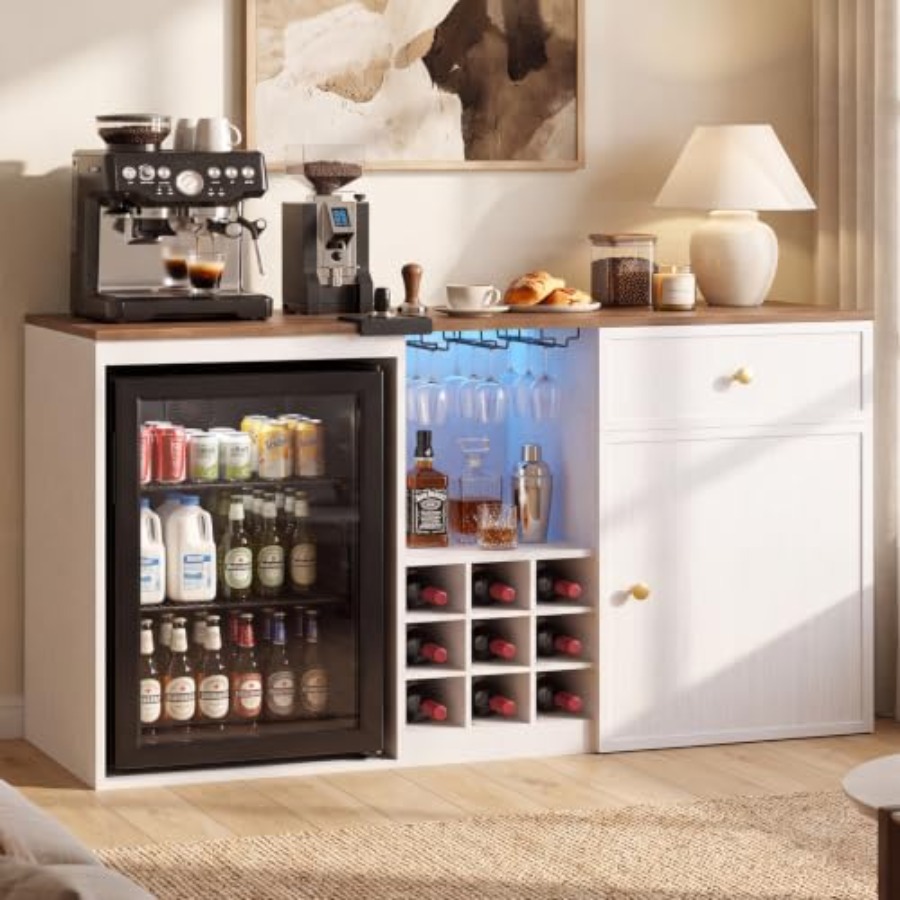 Home Bar And Fridge - 냉장고 공간이 있는 커피 바 캐비닛,