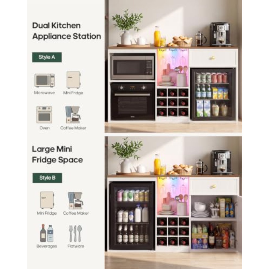 냉장고 공간이 있는 커피 바 캐비닛, 55.2인치 홈  - Home Bar And Fridge 리뷰 및 가격