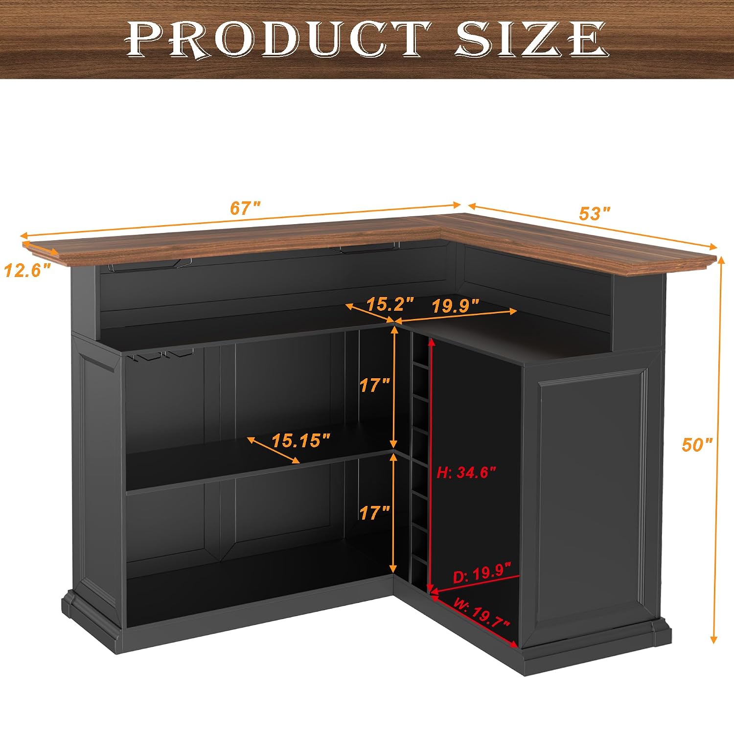 L자형 홈 바 캐비닛 (냉장고 공간 포함), 대형 지하 - Home Bar And Cabinet 리뷰 및 가격